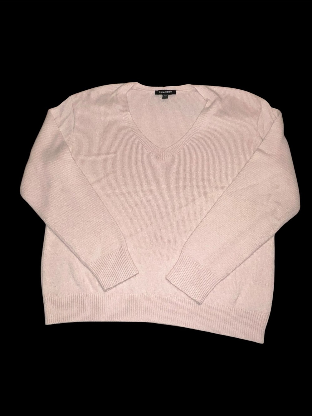 Express Pale Pink V-Neck Women's Sweater